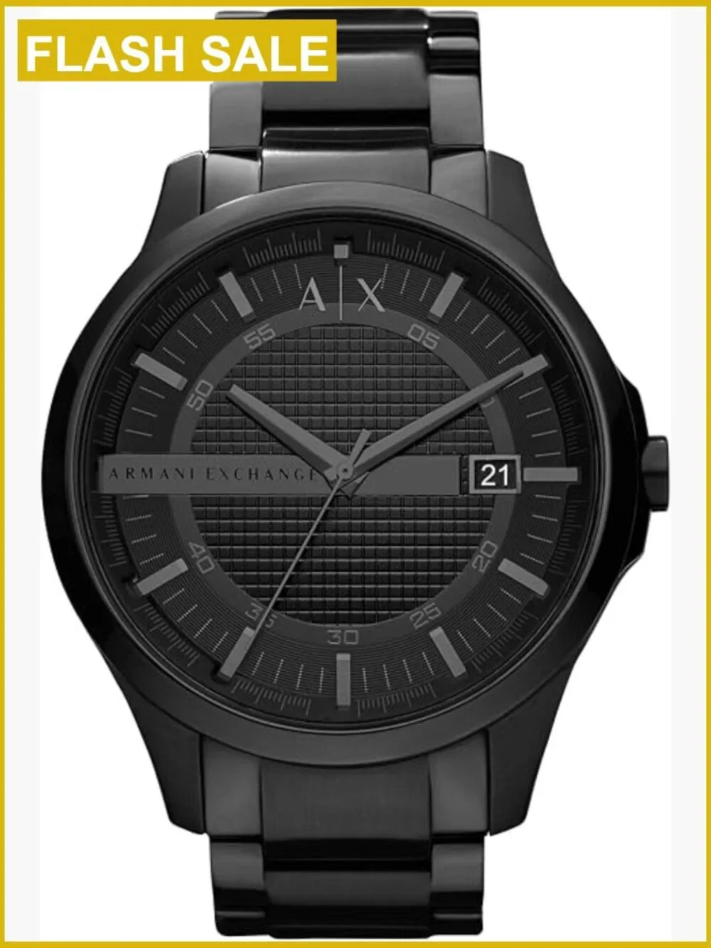 Men's Stainless Steel Analog Wrist Watch, Quartz Movement, 46mm Case, Water